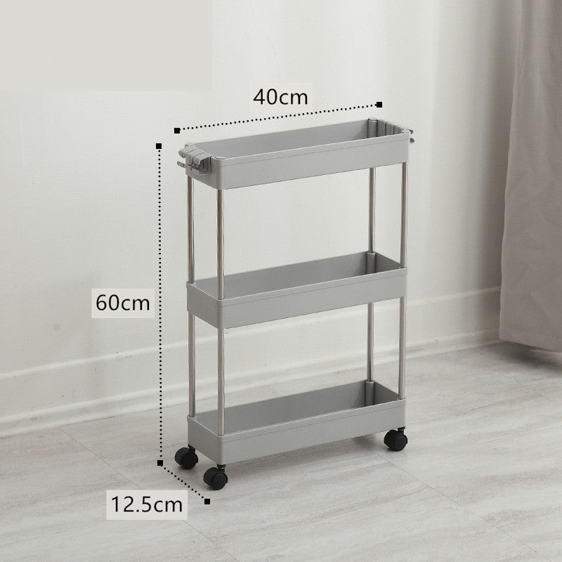 Narrow Storage Rack for Bathroom and Kitchen Spaces
