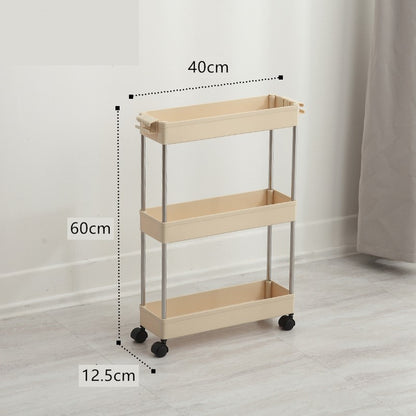 Narrow Storage Rack for Bathroom and Kitchen Spaces