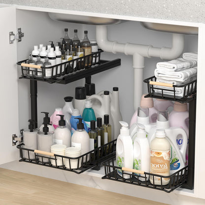 VIVAHEARTH Glide-Out Under Sink Caddy - Dual Pack