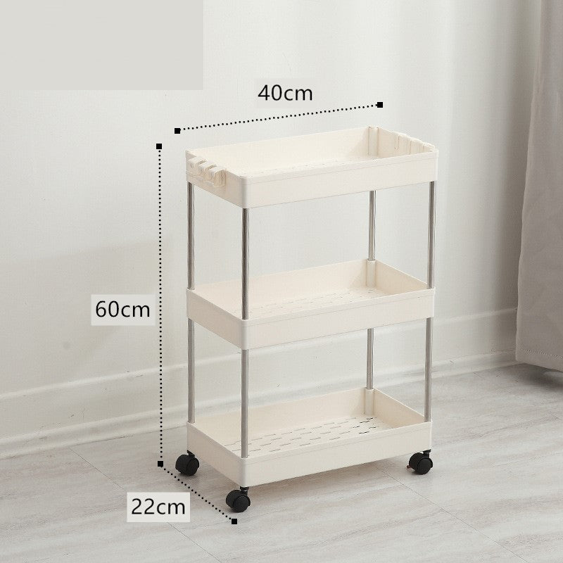 Narrow Storage Rack for Bathroom and Kitchen Spaces