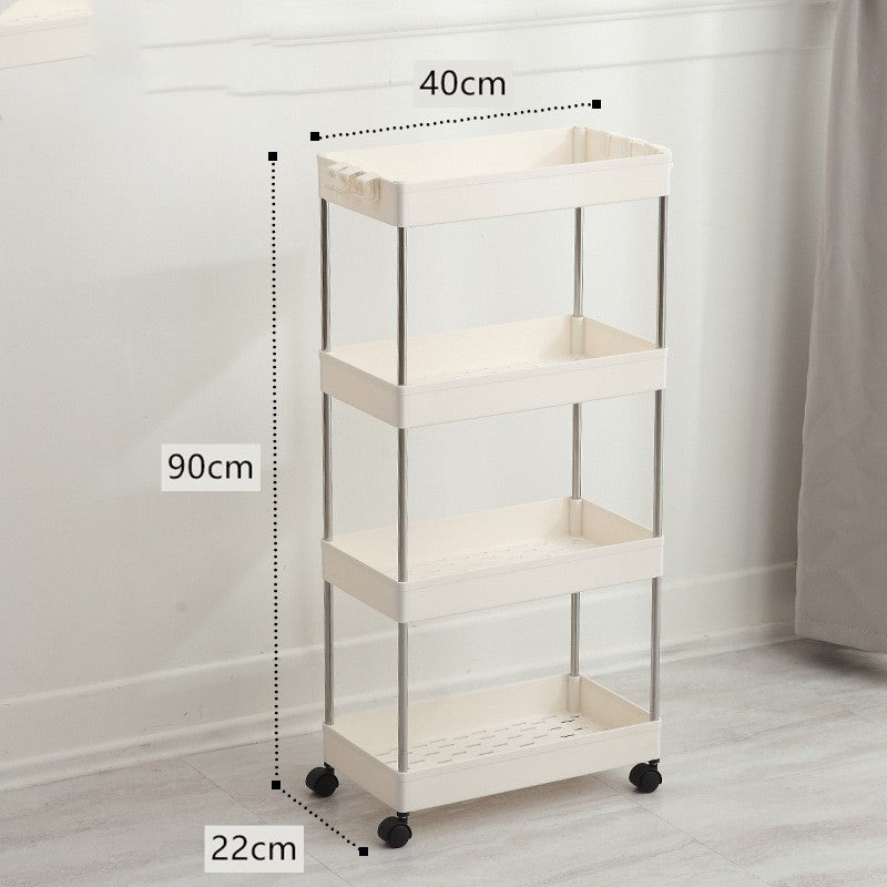 Narrow Storage Rack for Bathroom and Kitchen Spaces