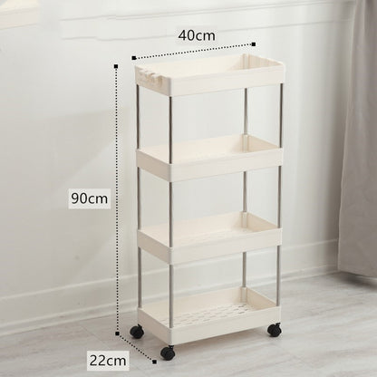 Narrow Storage Rack for Bathroom and Kitchen Spaces