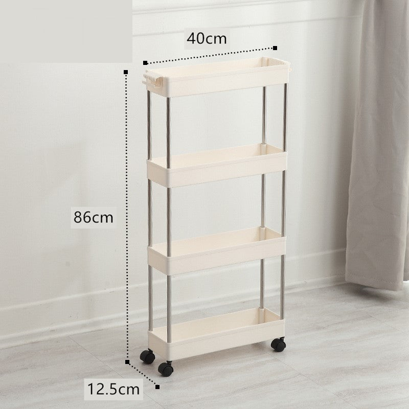 Narrow Storage Rack for Bathroom and Kitchen Spaces
