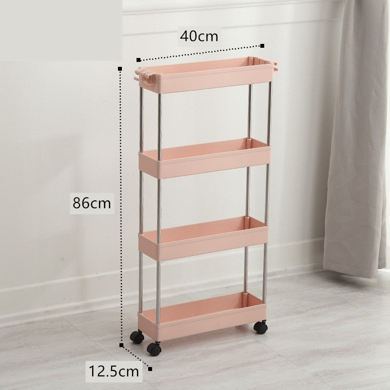 Narrow Storage Rack for Bathroom and Kitchen Spaces
