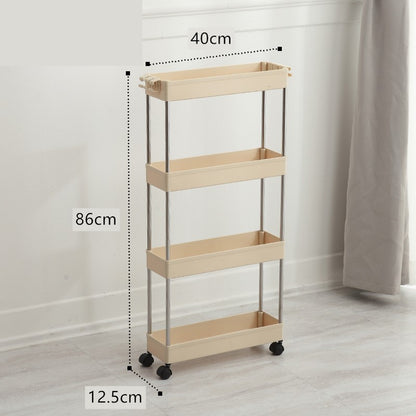 Narrow Storage Rack for Bathroom and Kitchen Spaces