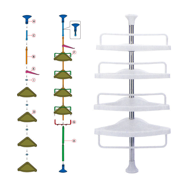 Corner Storage Rack for Kitchen and Bathroom (Wholesale)