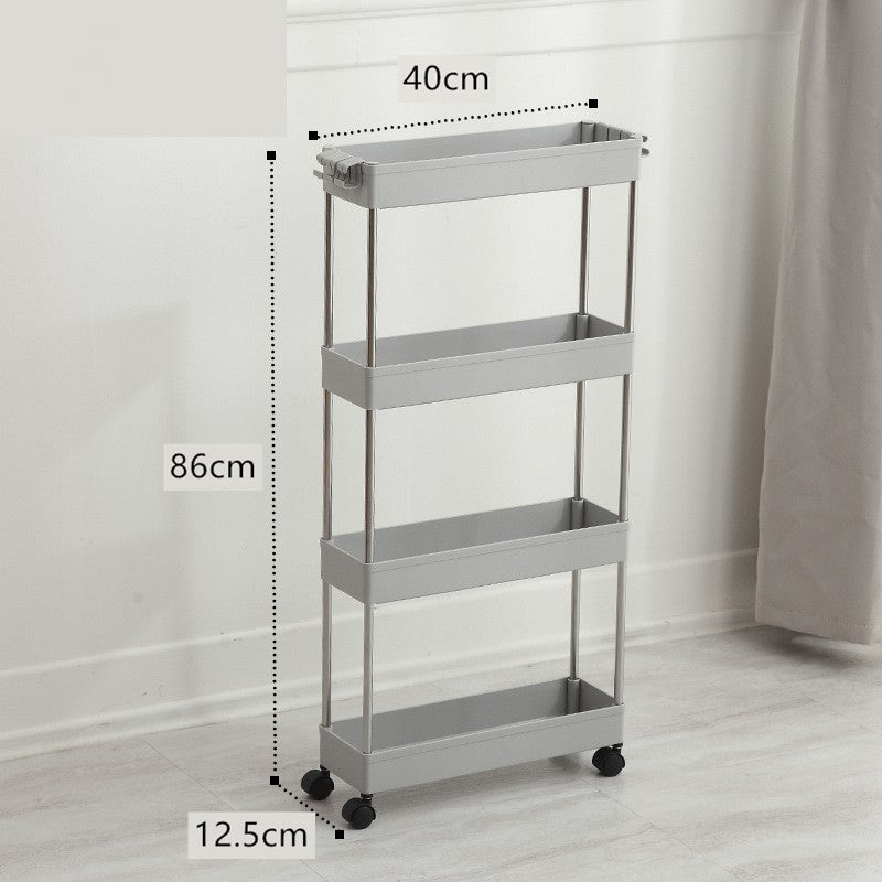 Narrow Storage Rack for Bathroom and Kitchen Spaces