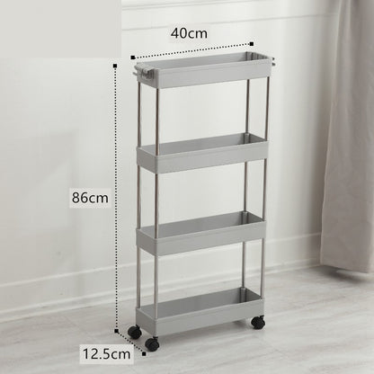 Narrow Storage Rack for Bathroom and Kitchen Spaces