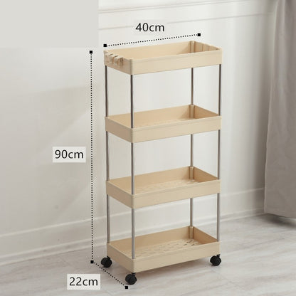 Narrow Storage Rack for Bathroom and Kitchen Spaces