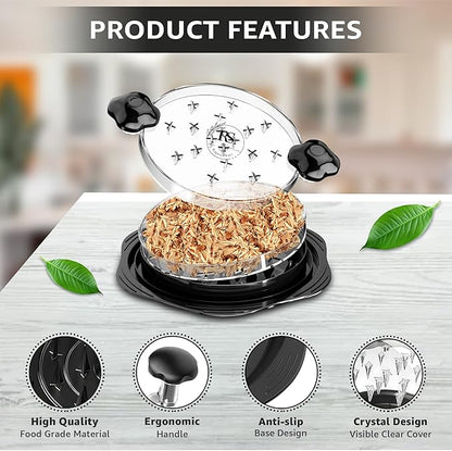 Heavy Duty Chicken Shredder Tool Twist – Visible Meat Shredder BPA-Free, Anti-Slip Base – Manual Meat Grinder for Shredding Pork, Beef, Chicken – Includes Brush, Tong, Silicone Mat & Middle Plate