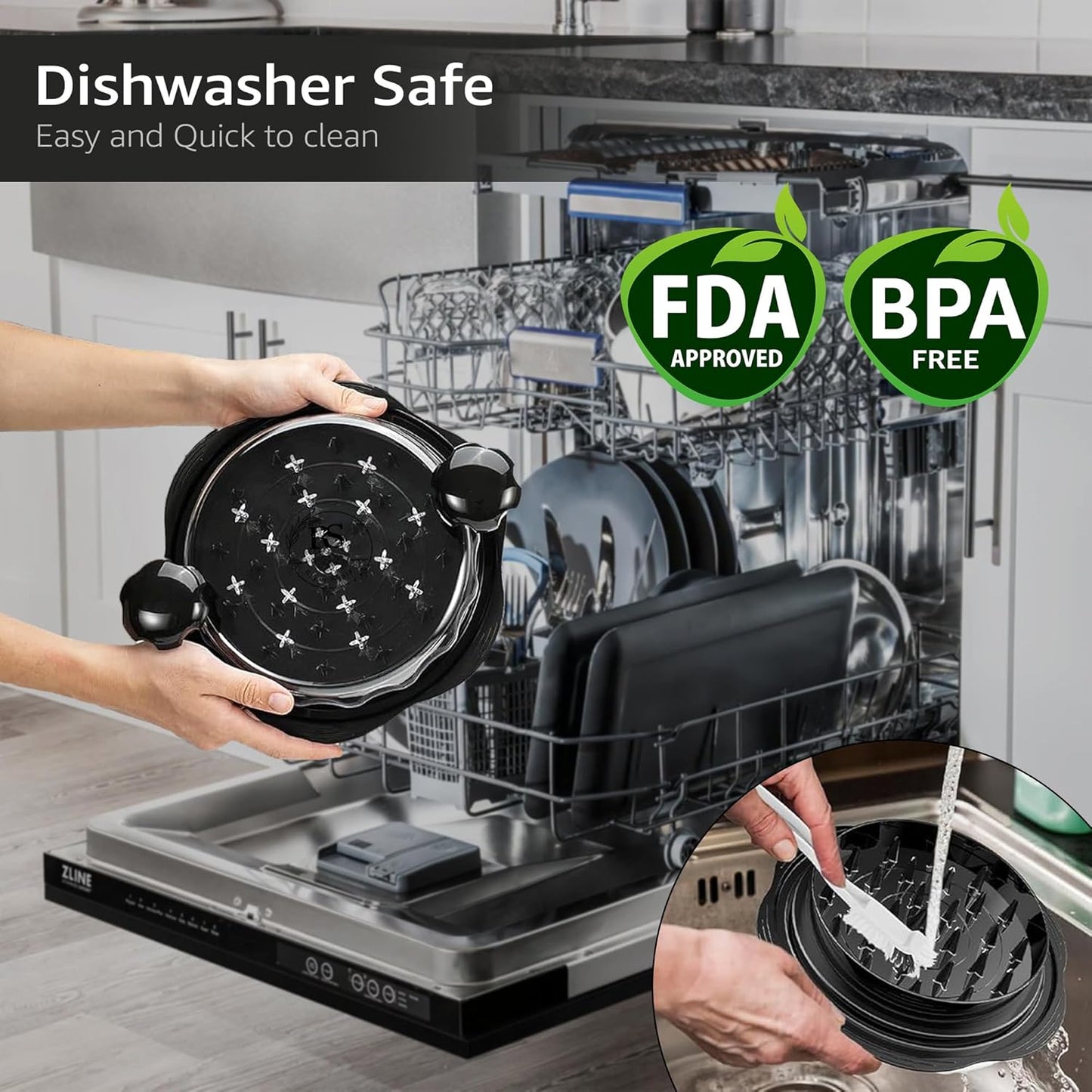 Heavy Duty Chicken Shredder Tool Twist – Visible Meat Shredder BPA-Free, Anti-Slip Base – Manual Meat Grinder for Shredding Pork, Beef, Chicken – Includes Brush, Tong, Silicone Mat & Middle Plate