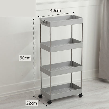 Narrow Storage Rack for Bathroom and Kitchen Spaces