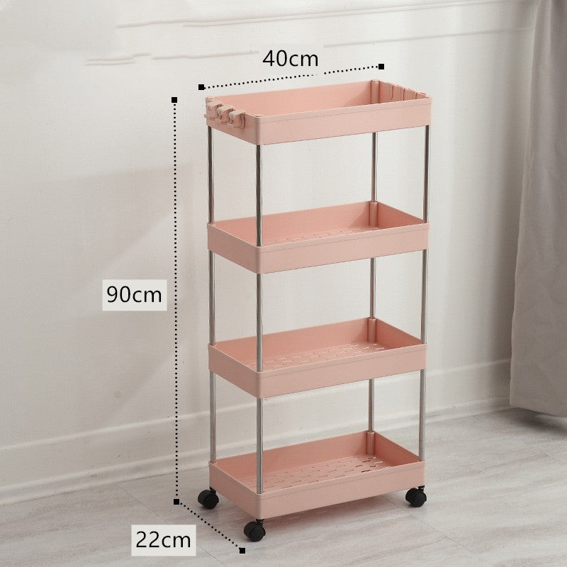 Narrow Storage Rack for Bathroom and Kitchen Spaces