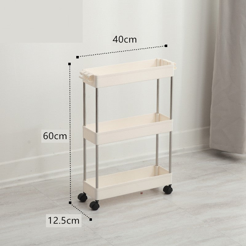 Narrow Storage Rack for Bathroom and Kitchen Spaces