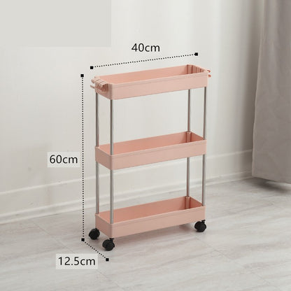 Narrow Storage Rack for Bathroom and Kitchen Spaces